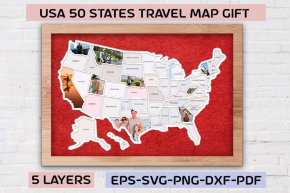 Download USA Travel Push Pin Map SVG Laser Cut - Premium Resources