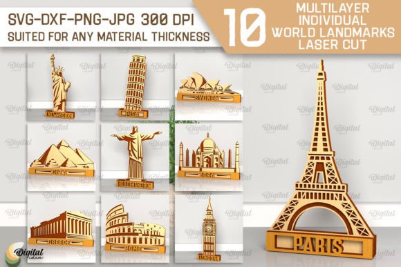 Download Individual World Landmarks Laser Bundle - World Collection