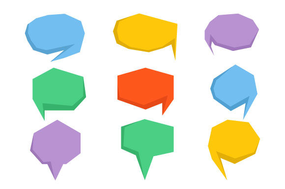 Download Colorful Comic Speech Bubble Vector Set - Speech Collection