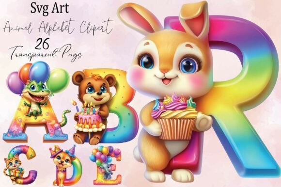 Download Cute Animal Alphabet Clipart PNG Bundle - Cute animal Collection